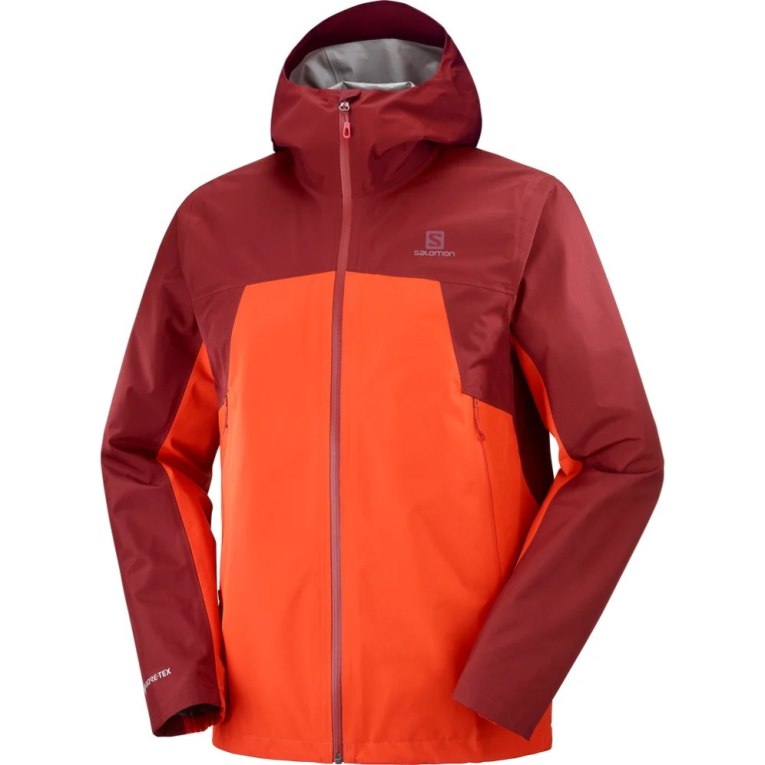 Salomon Outline GTX 2.5 Layers Waterproof Men's Shell Jackets Red | CA 73I65